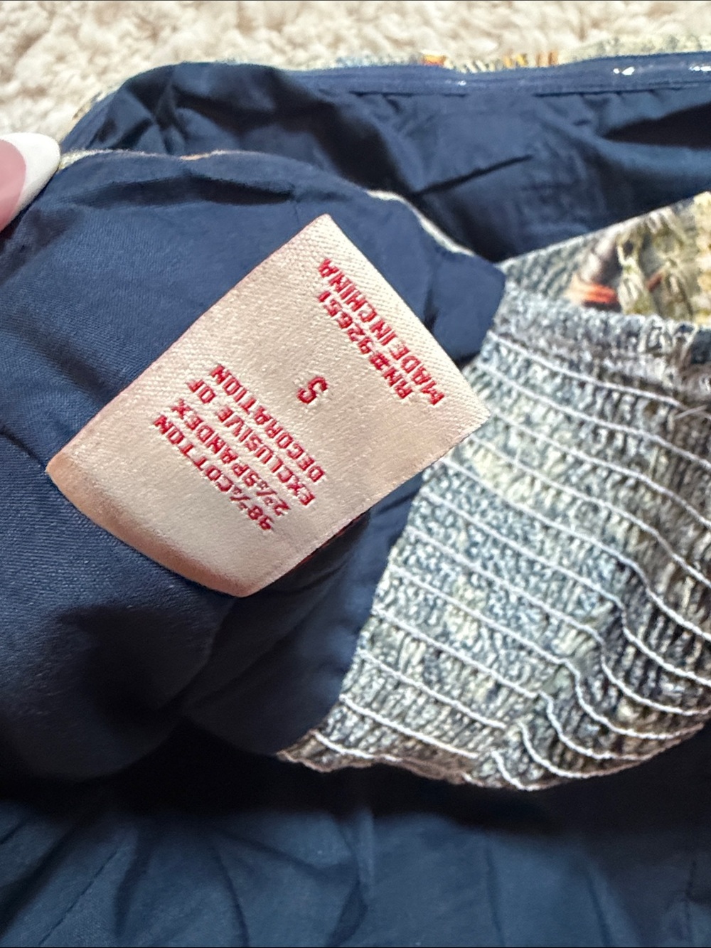 Heritage America Denim Bustier Top - Navy - Picture 5 of 5